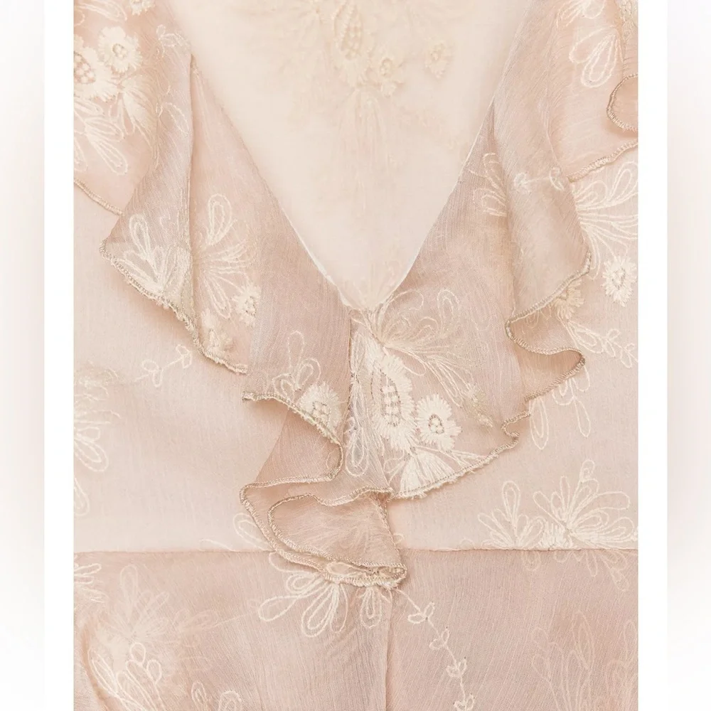 Zara Embroidered Ruffle Top - Picture 7 of 7